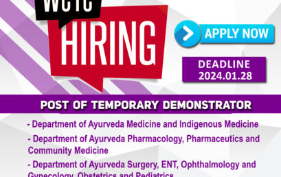 Vacancies for Post of Temporary Demonstrator