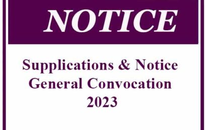 Supplications & Notice – General Convocation 2023