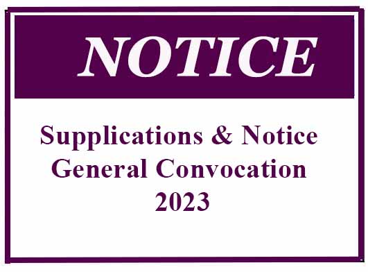 Supplications & Notice – General Convocation 2023