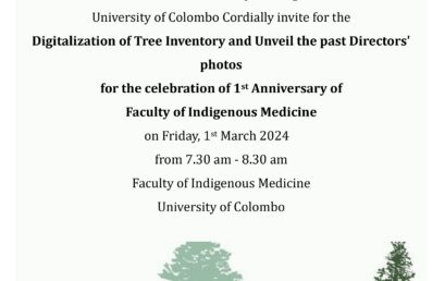 Digitalization of Tree Inventory and Unveil the past Directors’ photos