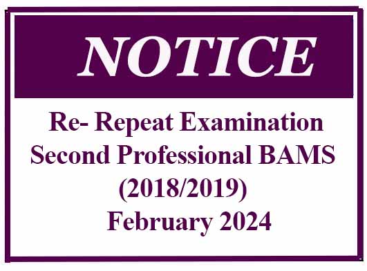 Second Professional BAMS (2018/2019) Re- Repeat Examination February 2024