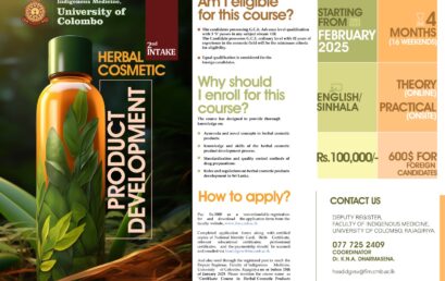 Certificate in Herbal Cosmetic Products Development (Cert HCPD)