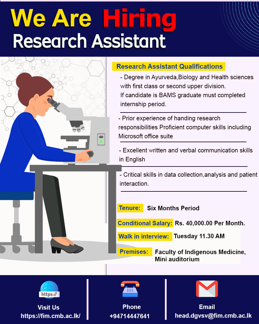 We are Hiring – Research Assistant