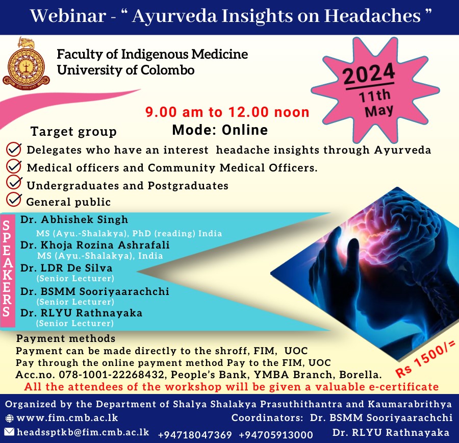 Webinar – Ayurveda Insights on Headaches