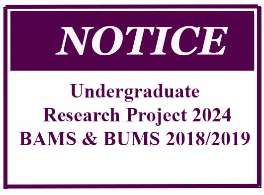 Undergraduate Research Project 2024- BAMS & BUMS 2018/2019