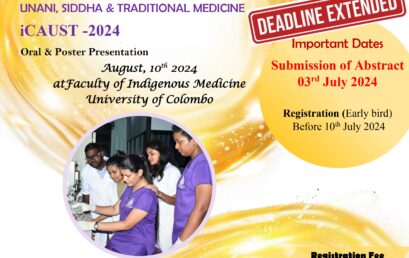 Undergraduate Research Forum of 10th International Conference on Ayurveda Unani,Siddha & Traditional Medicine (iCAUST) 2024