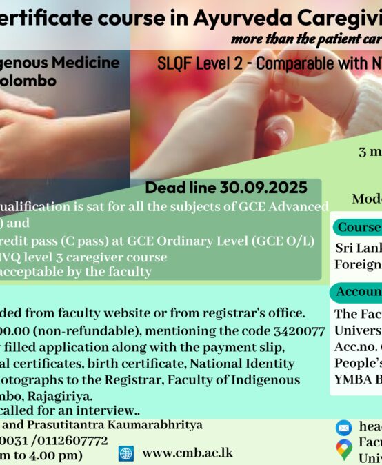 Advance Certificate course in Ayurveda Caregiving