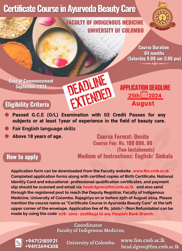 Certificate Course in Ayurveda Beauty Care