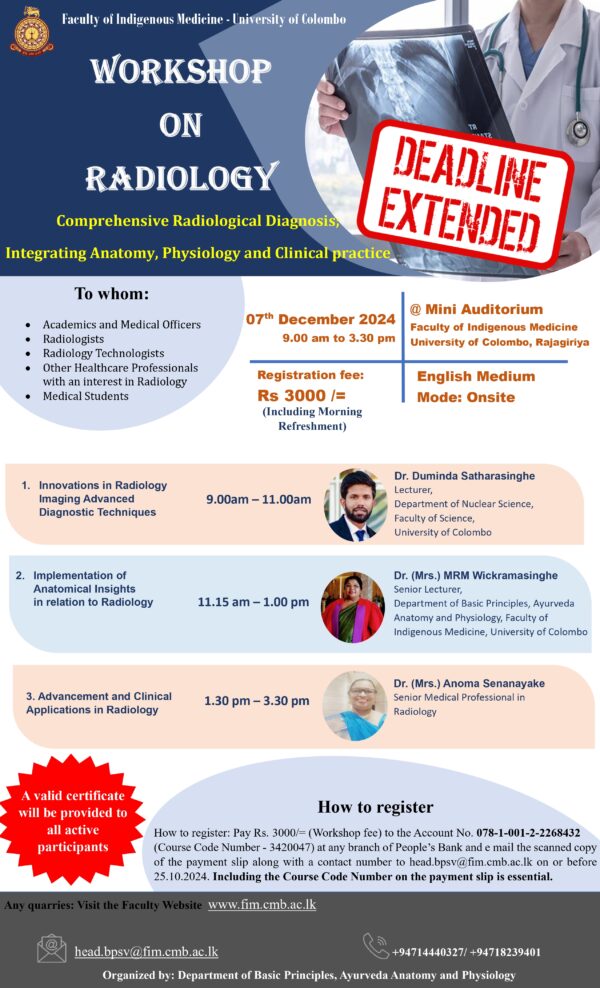 Workshop on Radiology | Faculty of Indigenous Medicine