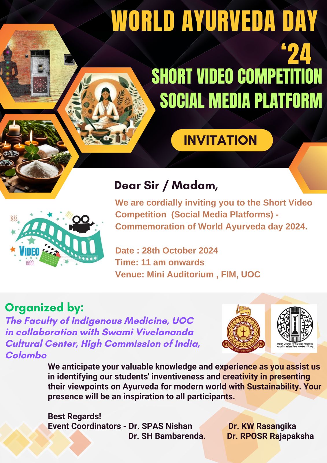 Short Video Competition Social Media Platform – World Ayurveda Day 2024