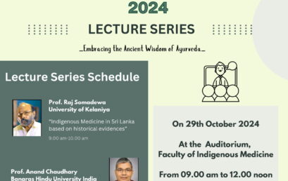 Lecture Series: World Ayurveda Day Celebration 2024