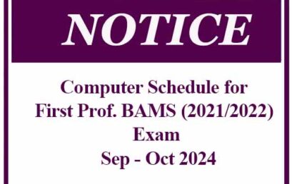 Computer Schedule for First Prof. BAMS (2021/2022) Exam Sep – Oct 2024