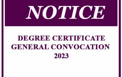 Degree Certificate-General Convocation 2023