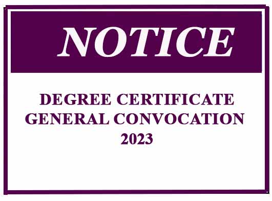 Degree Certificate-General Convocation 2023