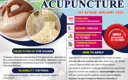 Certificate course in Acupuncture