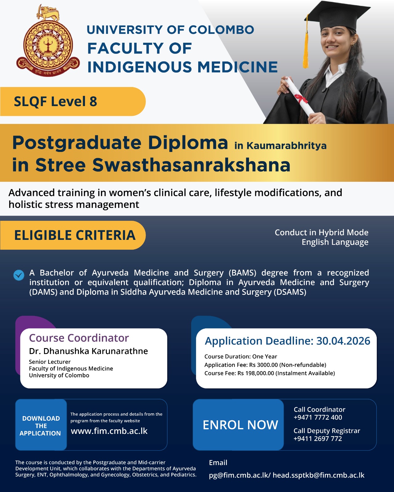 Postgraduate Diploma in Kaumarabhritya in Stree Swastasanrakshana