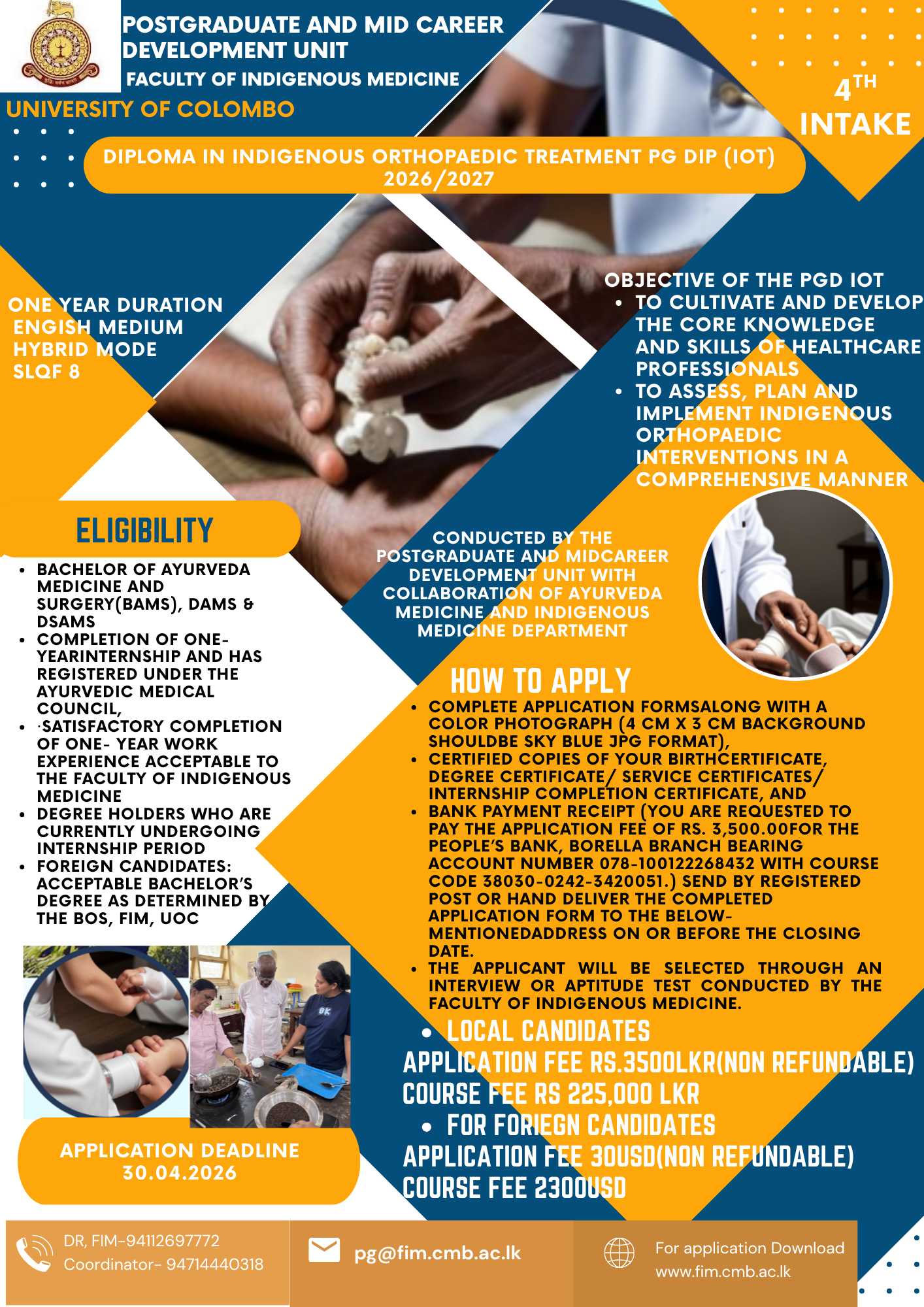 Postgraduate Diploma in Indigenous Orthopedic Treatment