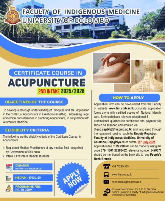 Certificate course in Acupuncture