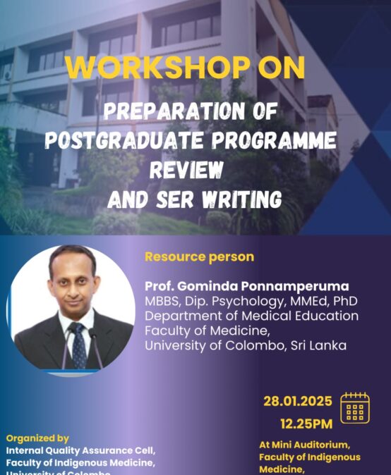 Workshop on Preparation of Postgraduate Programme Review and SER Writing