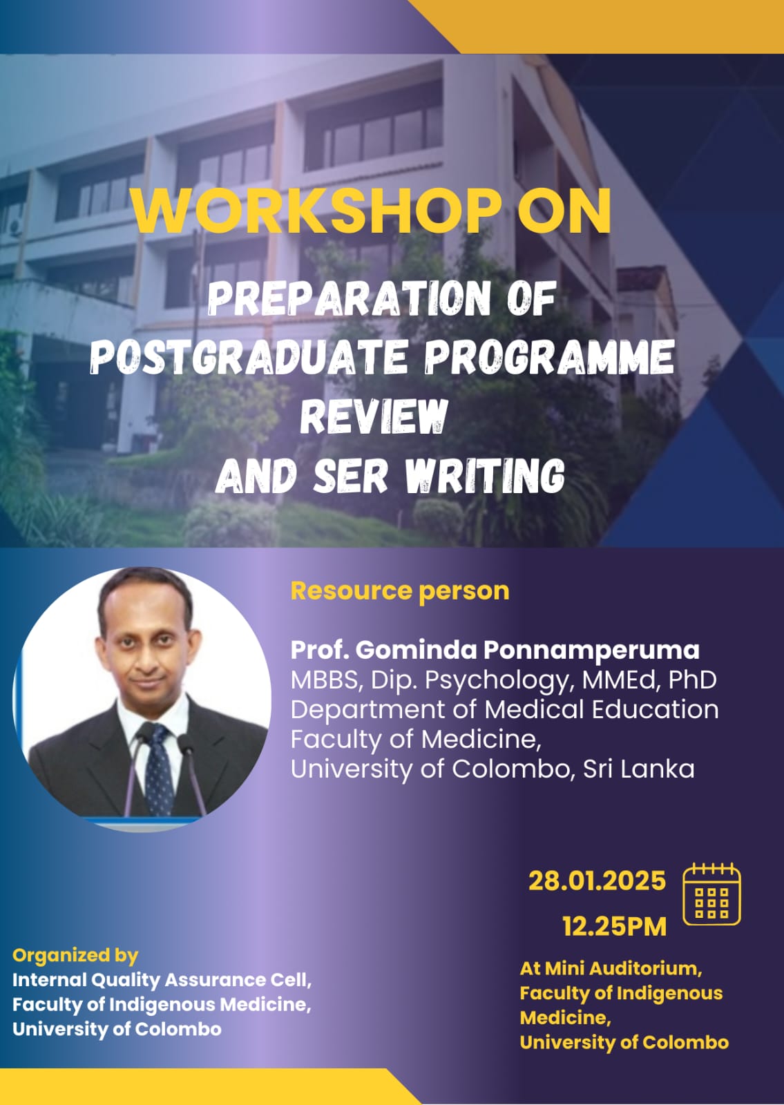 Workshop on Preparation of Postgraduate Programme Review and SER Writing