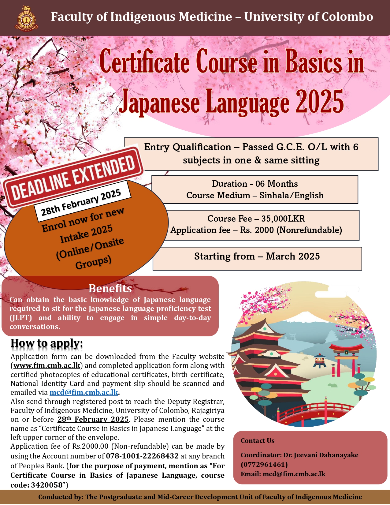 Certificate course in Basics in Japanese Language – 2025