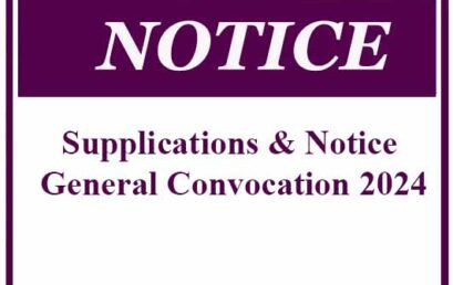 Supplications & Notice – General Convocation 2024