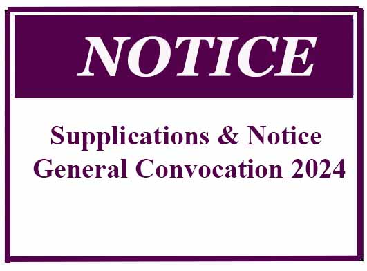 Supplications & Notice – General Convocation 2024