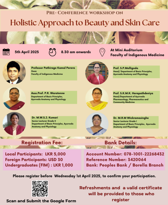 Pre-Conference Workshop on Holistic Approach to Beauty and Skin Care