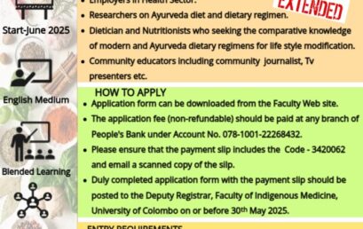 Certificate Course in Basic Principles of Ayurveda Dietary Regimens