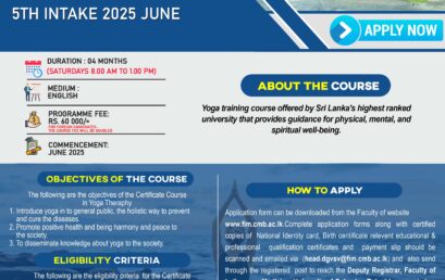 Certificate Course in Yoga Therapy – 2025 – 5th Intake