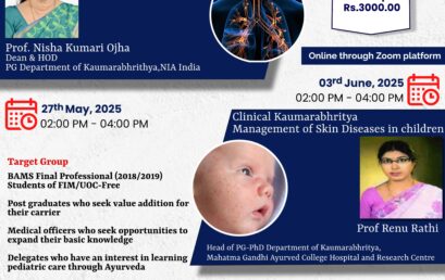Awareness Workshop Series on Kaumarabhrithya – 2025  Clinical Kaumarabhritya Management of Respiratory System Disorders in Children