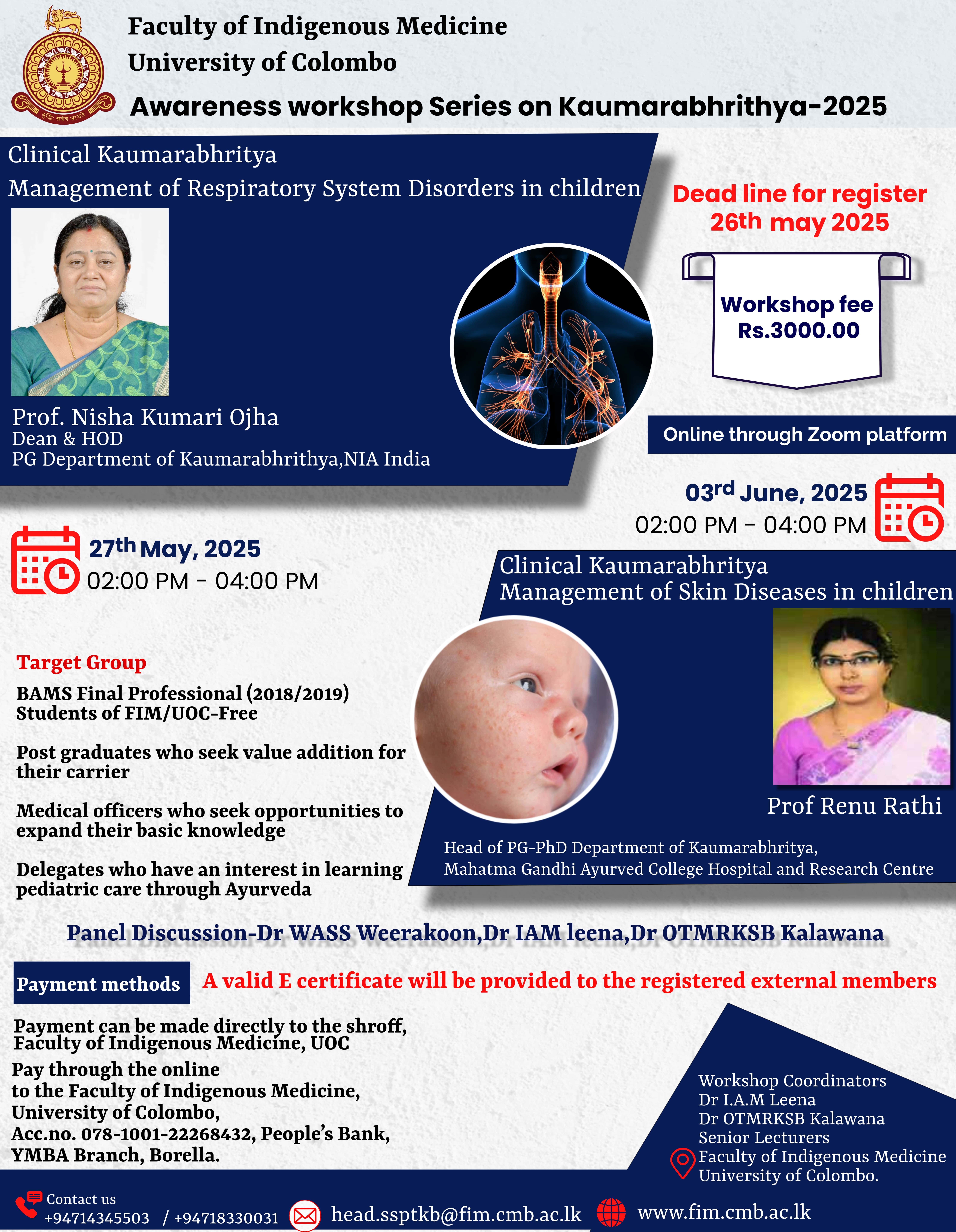 Awareness Workshop Series on Kaumarabhrithya – 2025  Clinical Kaumarabhritya Management of Respiratory System Disorders in Children