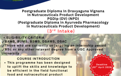 Postgraduate Diploma in Ayurveda Pharmacology in Nutraceuticals Product Development