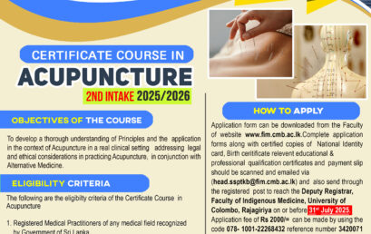 Certificate course in Acupuncture
