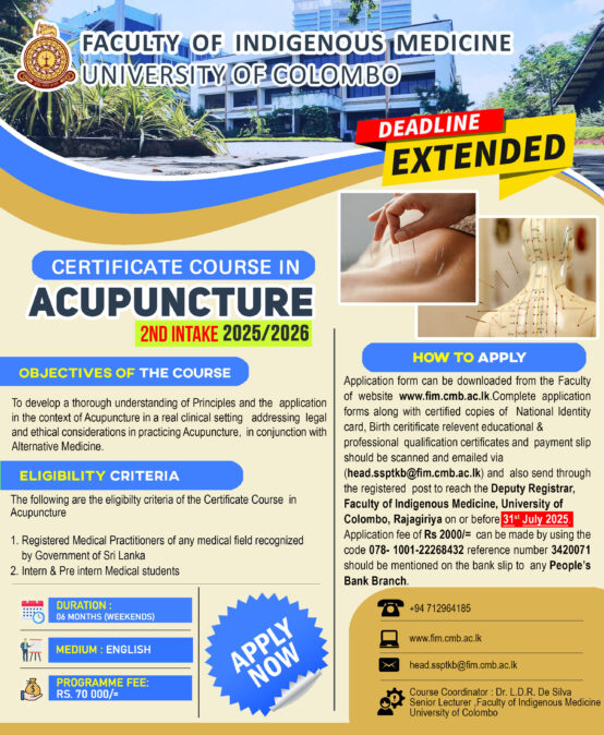 Certificate course in Acupuncture