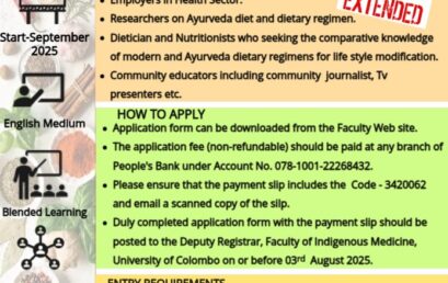 Certificate Course in Basic Principles of Ayurveda Dietary Regimens