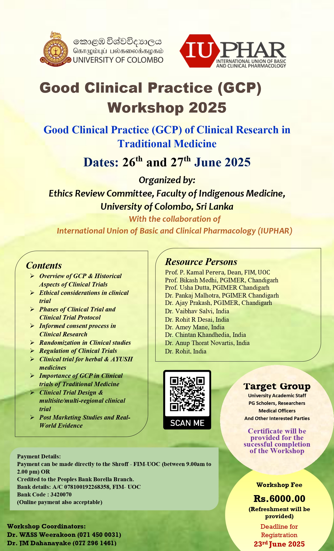 Good Clinical Practice (GCP) of Clinical Research in Traditional Medicine – Workshop 2025