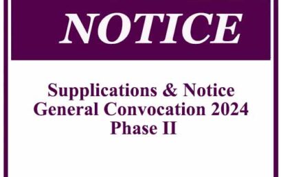 Supplications & Notice – General Convocation 2024 Phase II