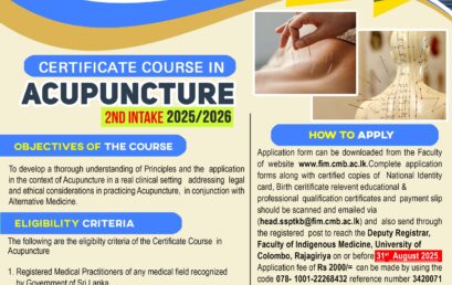 Certificate course in Acupuncture