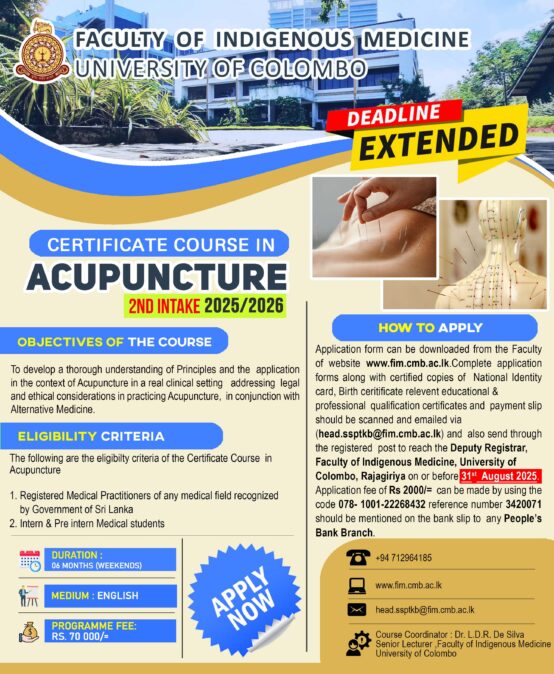 Certificate course in Acupuncture