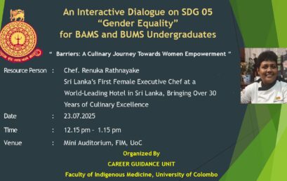 An Interactive Dialogue on SDG 05 “Gender Equality” for BAMS and BUMS Undergraduates : “ Barriers: A Culinary Journey Towards Women Empowerment ”