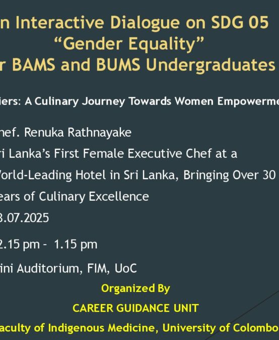 An Interactive Dialogue on SDG 05 “Gender Equality” for BAMS and BUMS Undergraduates : “ Barriers: A Culinary Journey Towards Women Empowerment ”