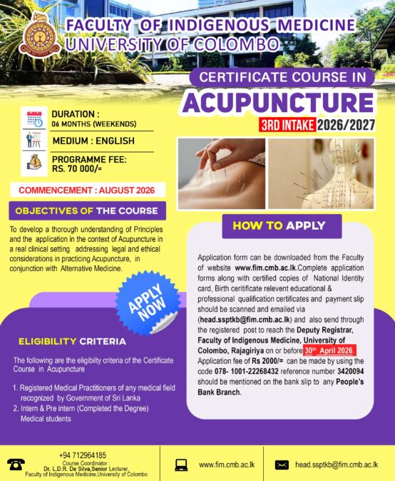 Certificate course in Acupuncture