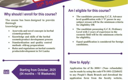 Certificate in Herbal Cosmetic Products Development (Cert HCPD)