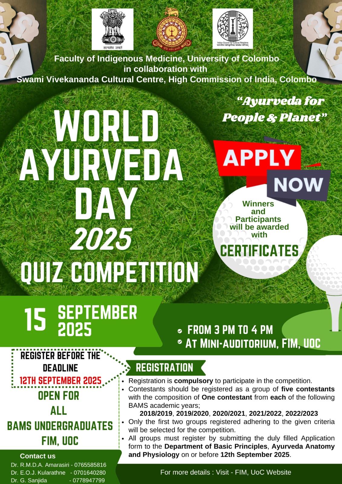 World Ayurveda Day Quiz Competition – 2025