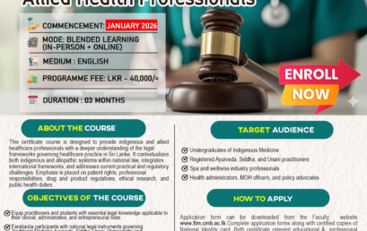 Certificate Course in Health Law for Indigenous and Allied Health Professionals