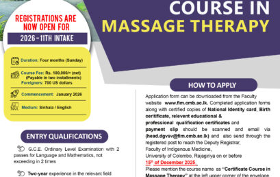 Certificate Course in Massage Therapy – 2026