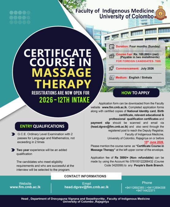Certificate Course in Massage Therapy – 2026