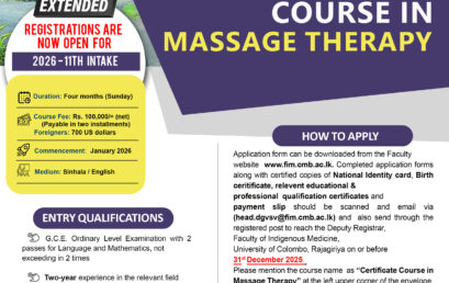 Certificate Course in Massage Therapy – 2026