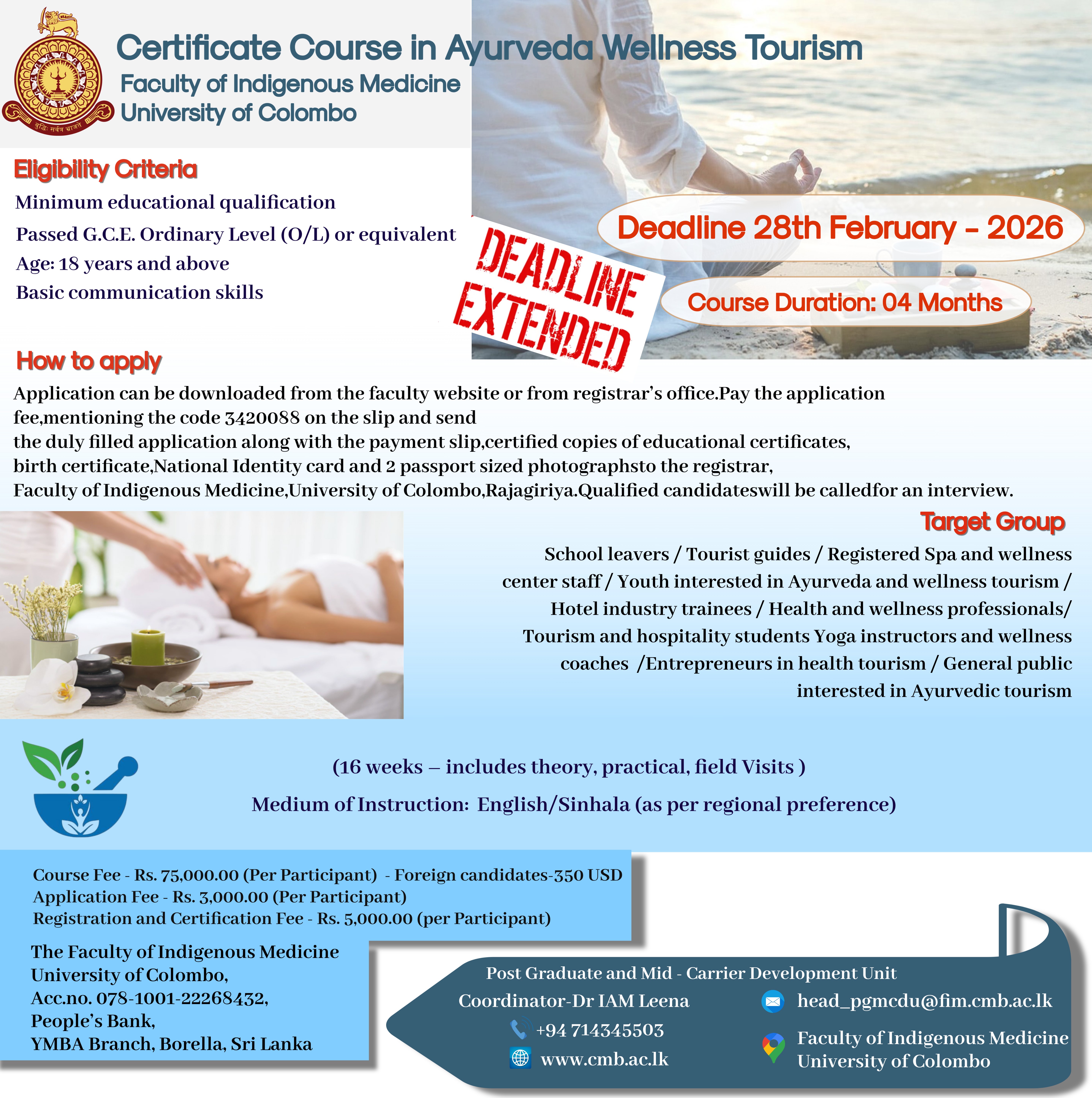 Certificate Course in Ayurveda Wellness Tourism